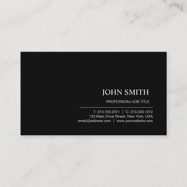 Cartão De Visita Planície profissional mínima elegante moderna, pre (Frente)