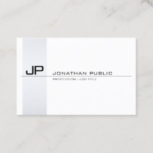 Cartão De Visita Planície simples moderna do monograma elegante