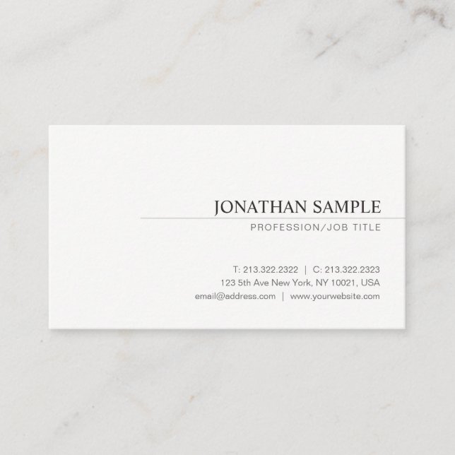 Cartão De Visita Planilha profissional mínima elegante moderna (Frente)