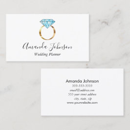 Cartão De Visita Planner de Casamento de Anel Diamond