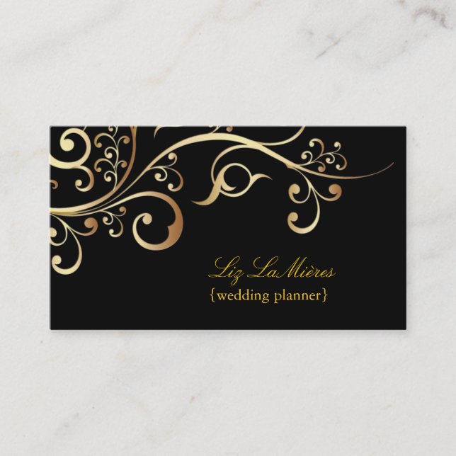 Cartão De Visita Planner de Casamento PixDezines, espirais ornament (Frente)