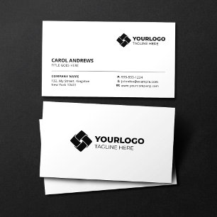 Cartão De Visita Plano Branco Genérico Adicione Seu Logotipo
