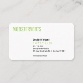 Cartão De Visita Plano de eventos simples