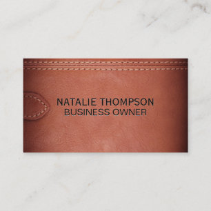 Cartão De Visita Plano de fundo das tiras de couro marrom