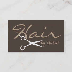 Cartão De Visita Plano de fundo Hair Stylist Elegante Dark Taupe #2