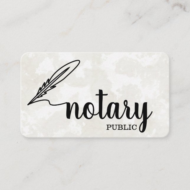 Cartão De Visita Plano de Script Elegante Público Notário (Frente)