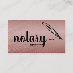 Cartão De Visita Plano de Script Elegante Público Notário