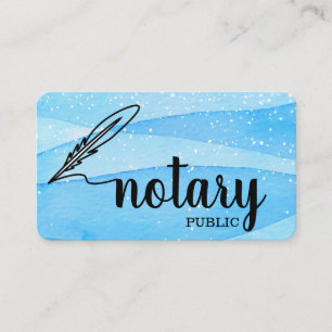 Cartão De Visita Plano de Script Elegante Público Notário