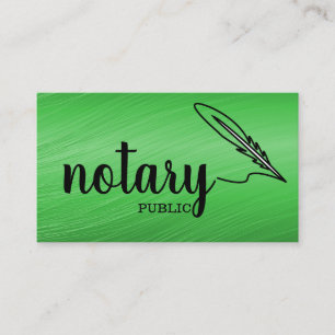 Cartão De Visita Plano de Script Elegante Público Notário