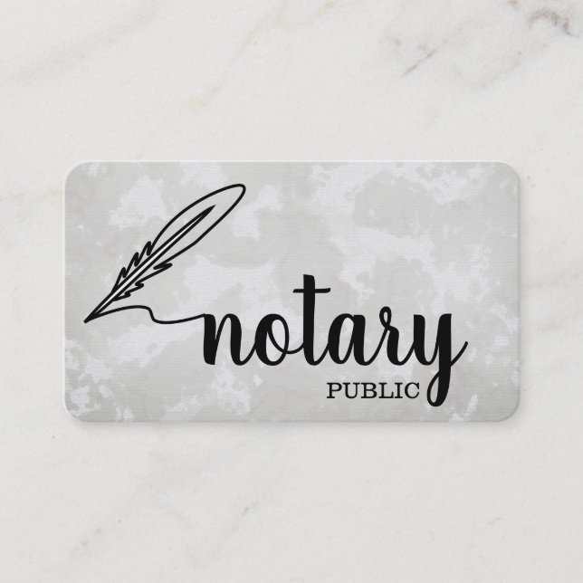 Cartão De Visita Plano de Script Elegante Público Notário (Frente)