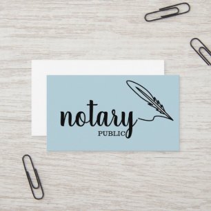 Cartão De Visita Plano de Script Elegante Público Notário