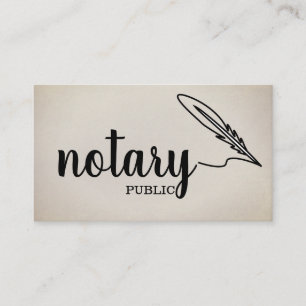 Cartão De Visita Plano de Script Elegante Público Notário