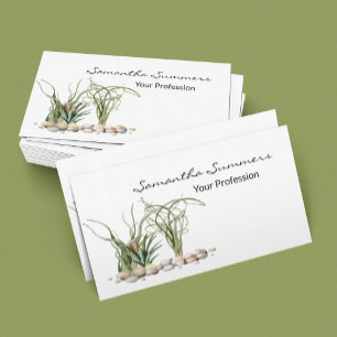 Cartão De Visita Plantas Aéreas Aquarela