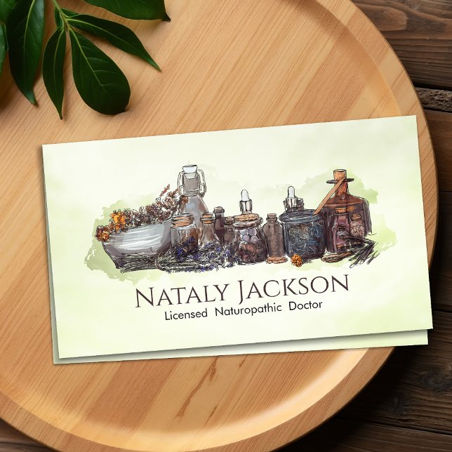 Cartão De Visita Plantas aromáticas e tinturas Desenho (Criador carregado)