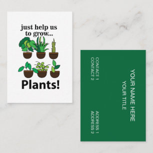 Cartão De Visita Plantas Nos Ajudam A Cultivar Plantas