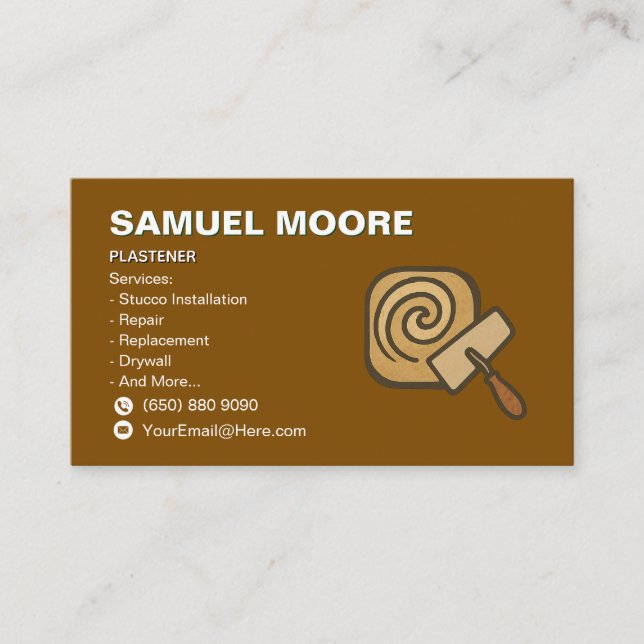 Cartão De Visita Plasterer Drywall Business Card Drywall (Frente)
