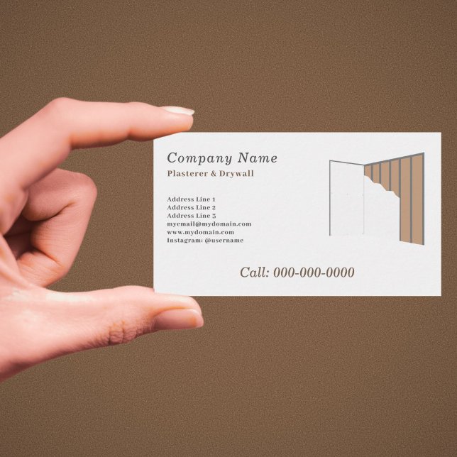 Cartão De Visita Plasterer e Drywall (Drywall Business Card)