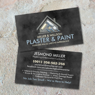 Cartão De Visita Plastering and Painting Services Watercolor art