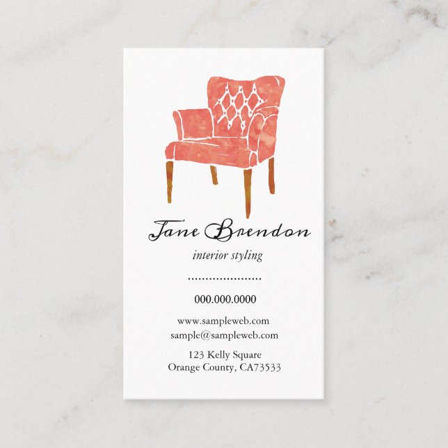 Cartão De Visita Plataforma francesa do design de interiores da (Frente)