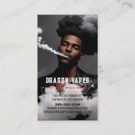 Cartão De Visita Pluma de Vapor de Fumaça Preto e Branco
