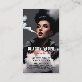 Cartão De Visita Pluma de Vapor Vape Fumaça Preta e Branca