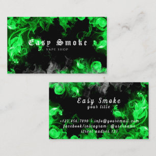 Cartão De Visita Pluma de Vapor Vape Fumaça Preto & Branco