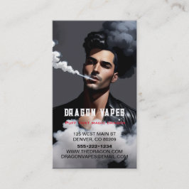 Cartão De Visita Pluma de Vapor Vape Fumaça Preto e Branco