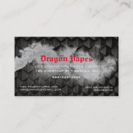 Cartão De Visita Pluma de Vapor Vape Fumaça Preto e Branco Negócios