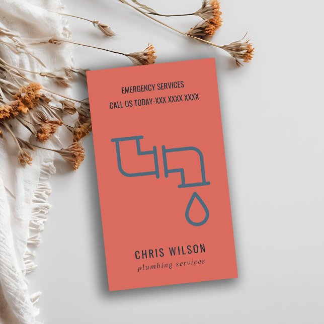 CARTÃO DE VISITA PLUMBAR PIPES DE SERVIÇO DE PLUMBER DE MARINHO VER (Criador carregado)