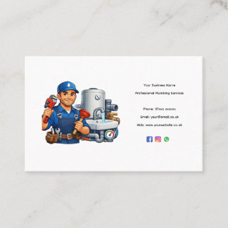 Cartão De Visita Plumber Business Card Template – Professional Edit