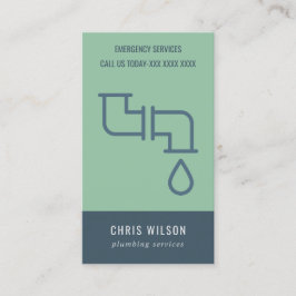 CARTÃO DE VISITA PLUMBER DE PEÇAS DE SERVIÇO DE MARINHO VERDE MINT