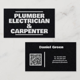 Cartão De Visita Plumber Eledico e Carpinteiro QR Premium