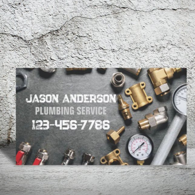 Cartão De Visita Plumber Tools Faucet Handyman Pluming Service (Plumber Tools Faucet Handyman Pluming Service Business Card)