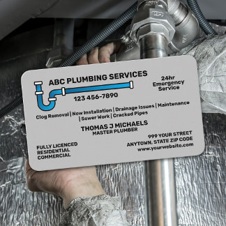Cartão De Visita Plumbing Service