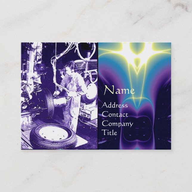 Cartão De Visita PNEUS, AUTOMOTIVO,Garagem de reparação de automóve (Frente)