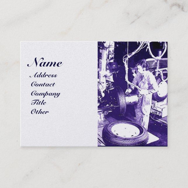 Cartão De Visita PNEUS, AUTOMOTIVO,Garagem de reparação de automóve (Frente)