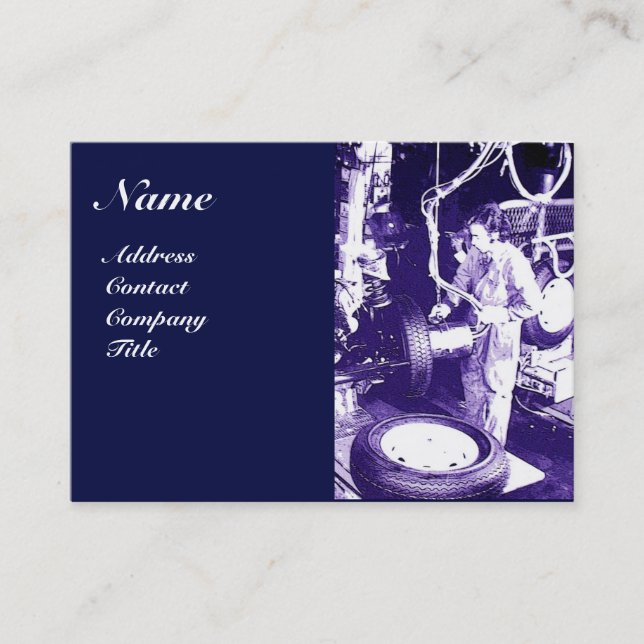 Cartão De Visita PNEUS, AUTOMOTIVO,Garagem de reparação de automóve (Frente)