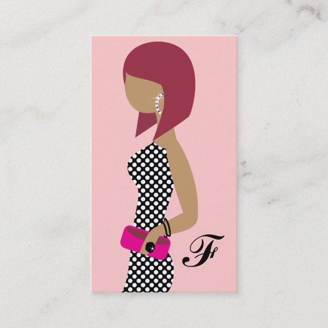 Cartão De Visita Pó de 311 Fashionista meu nariz Bob principal rosa (Frente)