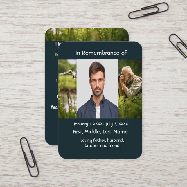 Cartão De Visita Pocket Card Birding Bird de Memorial Vigiando (Frente/Verso In Situ)