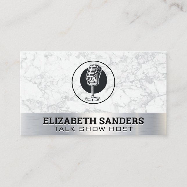 Cartão De Visita Podcast Antigo Microfone (Frente)