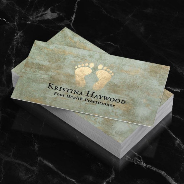 Cartão De Visita Pódiatra da Saúde de Pé Vintage Bronze (Criador carregado)