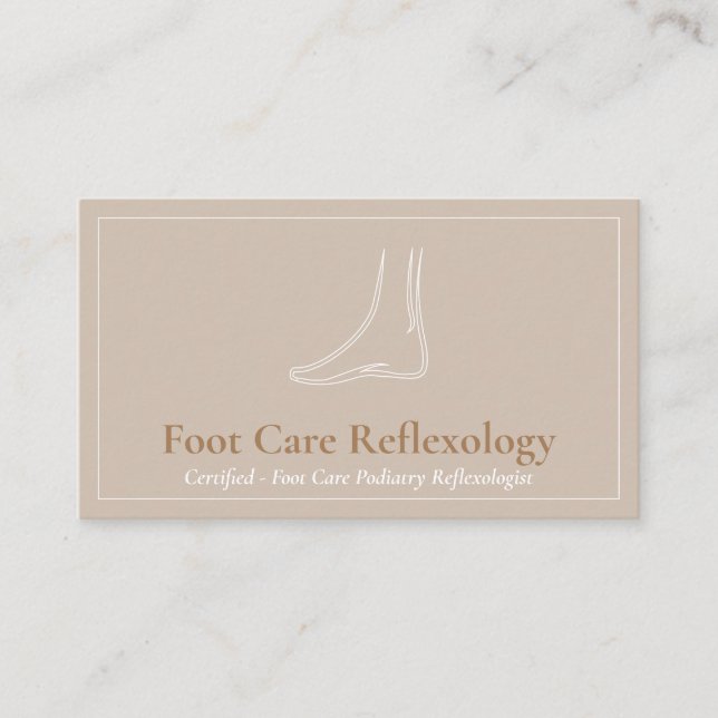 Cartão De Visita Podiatria para Massagem de Pé-Marrom Reflexologist (Frente)