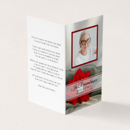 Cartão De Visita Poinsettia Pearls Inverno Funeral Memorial Prayer