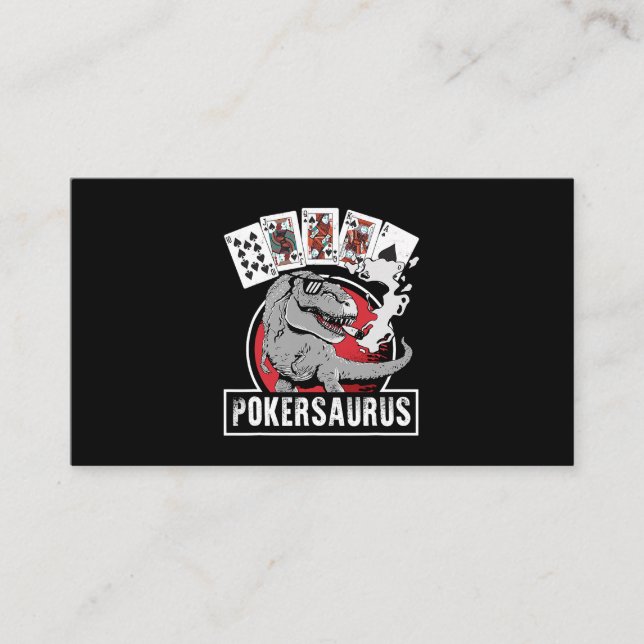 Cartão De Visita Poker Poker T Rex Dinosaur Gambing G (Frente)