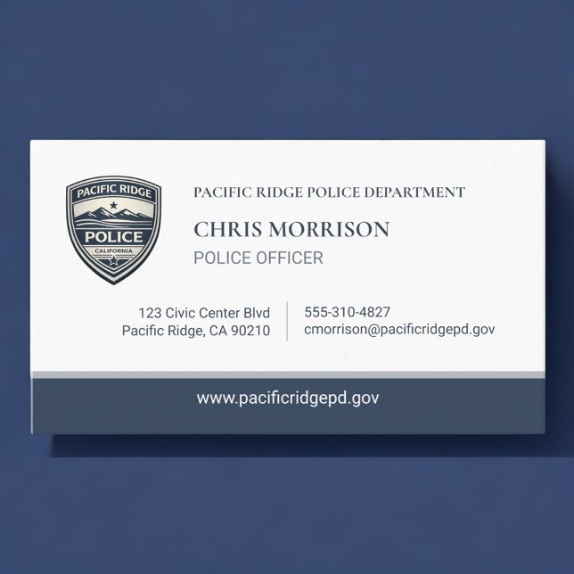 Cartão De Visita Police Department Logo Business Card (Criador carregado)