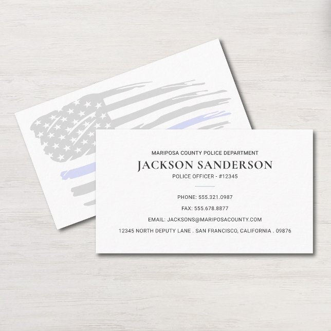 Cartão De Visita Police Officer Department Law Enforcement Flag (Police Officer Department Law Enforcement Flag Business Card)