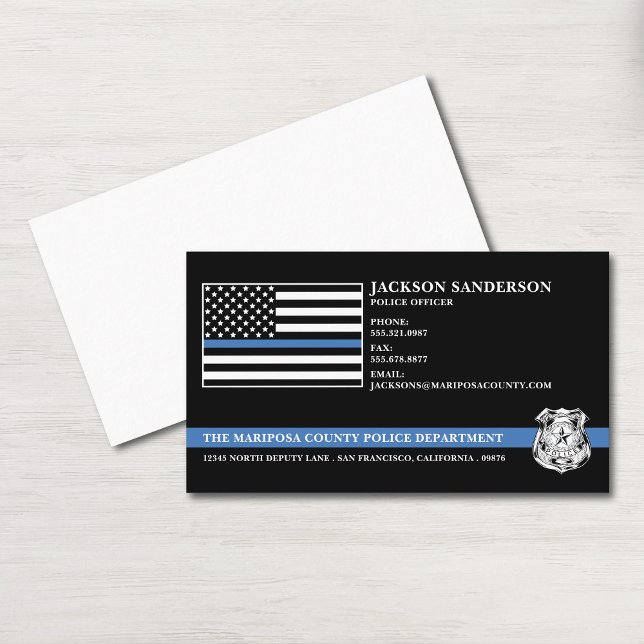 Cartão De Visita Police Officer Law Enforcement Custom Logo (Police Officer Law Enforcement Custom Logo Business Card)