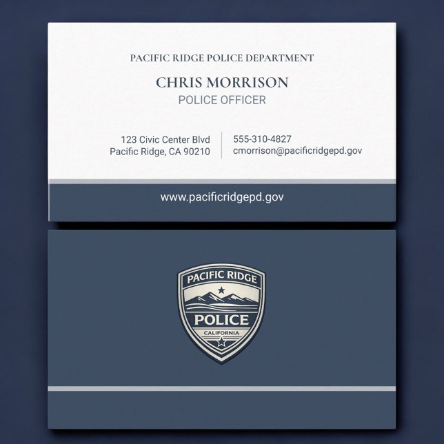 Cartão De Visita Police Officer Law Enforcement Logo Business Card (Criador carregado)