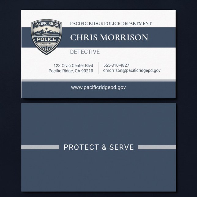 Cartão De Visita Police Officer Professional Business Card (Criador carregado)