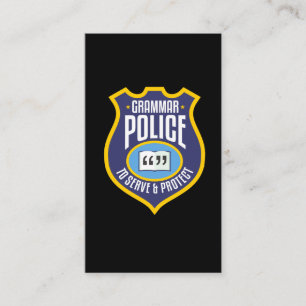 Cartão De Visita Polícia de Gramática Inglesa Engraçado Sarcasmo Li